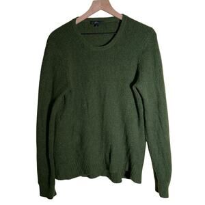 J. CREW emerald waffle knit cozy oversized alpaca wool crewneck preppy sweater M